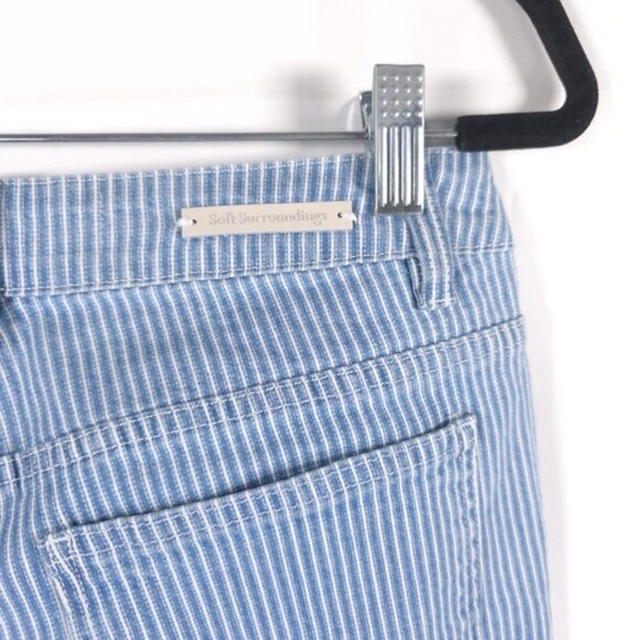 NWT Soft Surroundings Jeans BlueWhite Striped Straight Leg Denim Railroad Size 8 - Picture 12 of 14